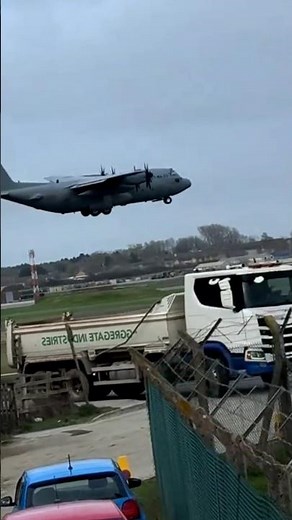 Massive 4 Engine Military Aircraft Low Flyby | Incredible Air Force Cargo Plane