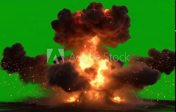 Green screen with Gas explosion suitable for video editing, movie productions, special effects, and creating realistic fire explosion animations. VFX Stock Footage 4K