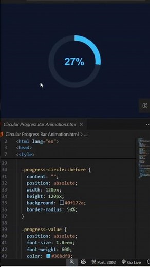 Circular Progress Bar Animation — JavaScript + CSS Progress Magic! ⚡