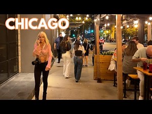 Night in Chicago Walking Tour on Friday | July 19, 2024 | 4k 60fps, City Sounds