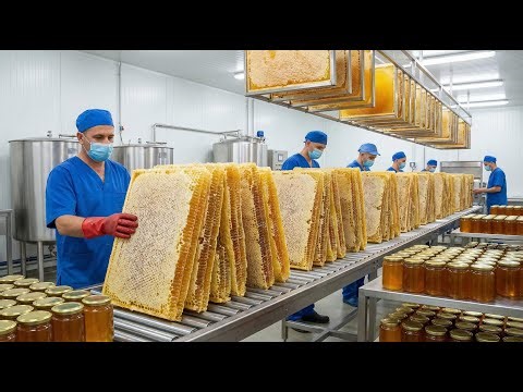 How They Extract Raw Honeycomb for Pure Honey Jars: Inside a Factory (Full Process)