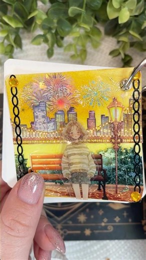 ASMR | Twilight town mini notepad page 🌅🌆💛#asmr #scrapbooking #journaling #fyp #scrapbookwithme