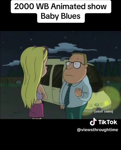 Clip of 2000 WB Animated TV show Baby Blues. Baby Blues is an adult animated sitcom based on the comic strip of the same name. This episode featured Drew Carey as Bizzy (Nicole Sullivan) stepfather. The first eight episodes of Baby Blues originally aired in the United States on The WB between July 28 and August 24, 2000, before being canceled. The five remaining episodes from the first season eventually aired on Adult Swim in 2002. #throwback #warnerbros #retrotv #babyblues #2000s #adultswim