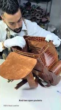 Rich brown croco leather Backpack