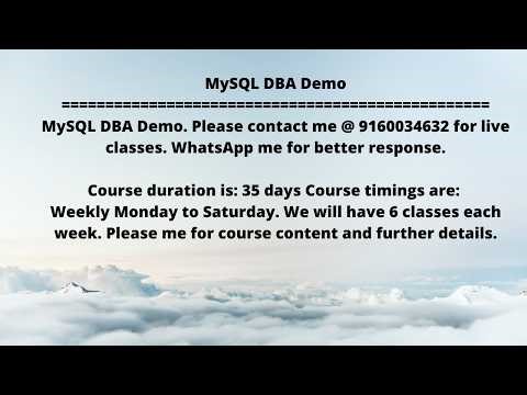 MySQL DBA Demo