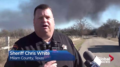 Massive explosion after truck crashes into train in Texas