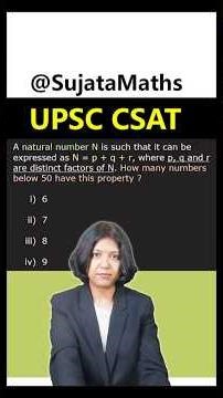 UPSC CSAT Puzzle | Find Natural Numbers with Unique Factor Sum | #Shorts #UPSC #Maths