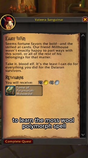 You can find a game of Hearthstone between Millhouse Manastorm and Valeera in Dornogal and get a polymorph spell! #WoW #worldofwarcraft #TheWarWithin #blizzardentertainment #eastereggs #wisewitchtv #mage #hearthstone #gaming | Wise Witch