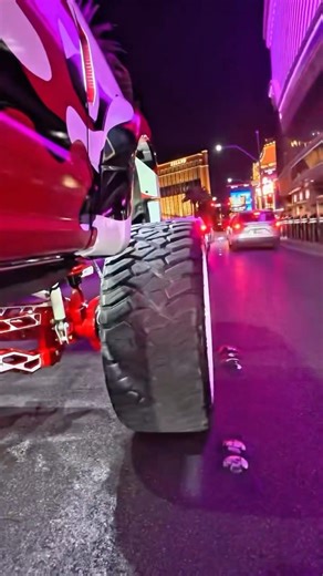 Cruising down the strip on 42” New Mutant X-MT Predator Tires @kingranch_450 @tiswheels @calz.kustom