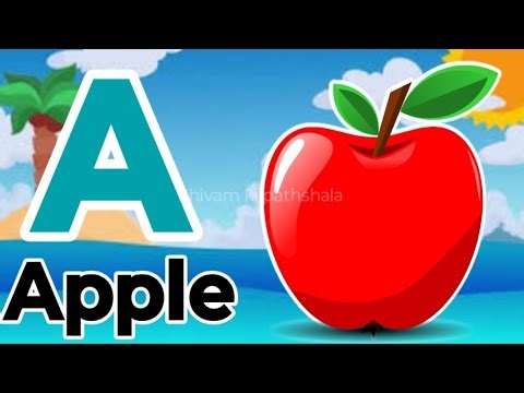 Learn Alphabets with live examples | Animated video with video clips | A for Apple |