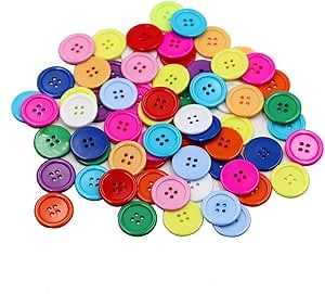 1 Inch Buttons Sewing Flatback Resin Button 12 Mixed Colors Pack of 100