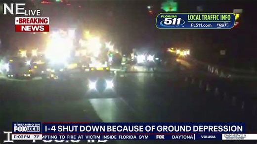 Westbound lanes of I-4 closed for hours due to depression