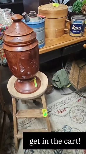 THRIFTED & STYLED ✨ I scored this $15 vintage wooden step stool while out thrifting and it was love at first sight! The aged patina is full of rustic farmhouse charm, and I knew exactly where it belonged in our cottage-style kitchen. For years I had a newer bar stool in this spot, but I’ve been on the hunt for something with more character and history. After nearly 7 years of searching, this little antique step stool finally found its home. Head over to my Stories today to see the before & after