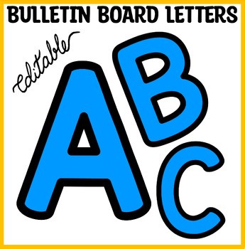 Printable Blue Bulletin Board Letters,Large Alphabet Letters, Decorative Letters