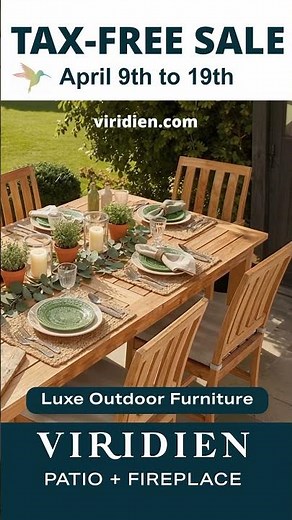Tax-Free Outdoor Living Sale: April 9-19