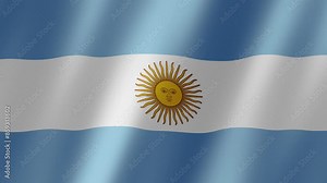 Animation of the Argentina National Flag With Real Fabric Texture