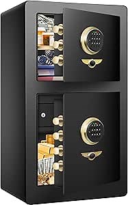 [2023 Upgraded] 6.1 Cu ft Large Home Safe Box Fireproof Waterproof with [DOUBLE SAFES], Heavy Duty Fire proof Safes for Home Use with Hidden Lock Box, Digital Security Safe for Money Firearm Medicine