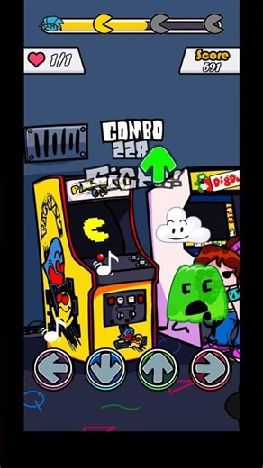 Pac man vs gelatin bfdi in Friday night Funkin part 2 #bfb #tpot #fnf