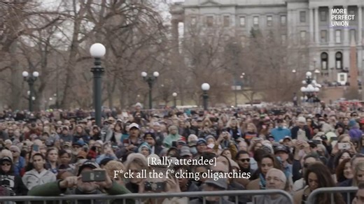 7K views · 451 reactions | NEW: Bernie Sanders is drawing the largest crowds he's ever seen, and an upcoming rally in LA could be his biggest yet. We went to Denver to see why tens of thousands of people across the political spectrum want to fight oligarchy. "[Democrats] are f*cking blowing it." | More Perfect Union | Facebook