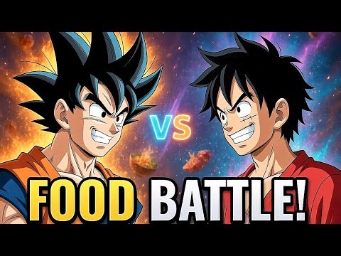 Food tournament between Goku and Luffy #goku #luffy