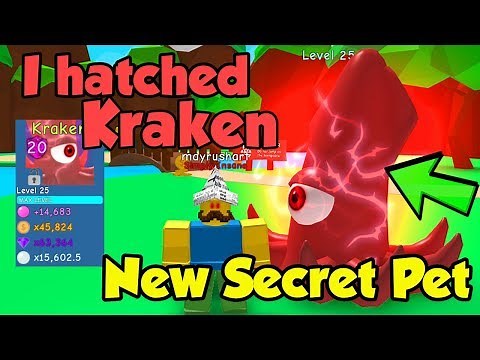 I Hatched The New Secret Pet Kraken! Max Enchant & Level! OP - Bubble Gum Simulator