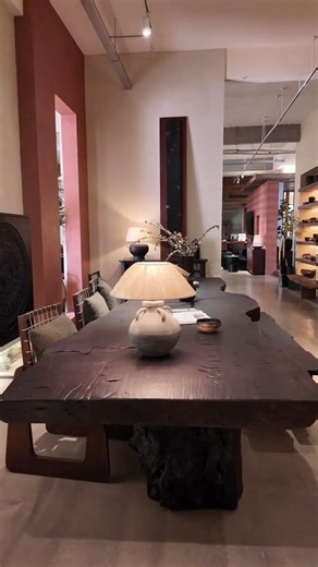 My best friend insisted on buying me big stones table so beautiful #Customized solid wood