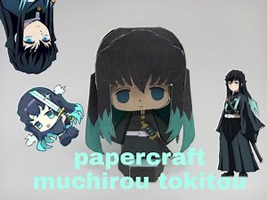 build papercraft demon slayer muchirou tokitou stop motion