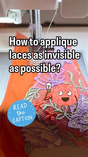 Suzanne's lingerie supplies | Do you love an appliqued lace, but don't like visible stitches? Let me tell you my secret 🤫😉... 1. Use a verry smal (0.5mm wide) zigzag... | Instagram