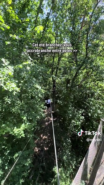 Accrobranche entre amis dans les Pyrénées