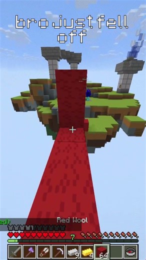 dude just fell off... #minecraft #minecraftbedwars #minecraftsurvival #minecraftfunny