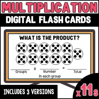 Multiplication Flashcards Digital Slides with Answers 3rd Grade Multiply by 11