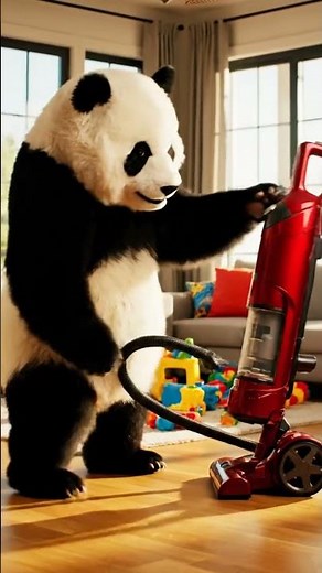Panda vs Vacuum Cleaner — and the Panda Loses! | Funny Panda Animation | Nebula Shot
