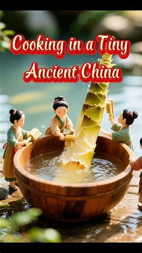 Ancient Chinese Women Cooking Bamboo Shoots | Miniature World