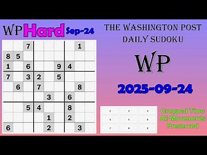 The Washington Post Daily Sudoku 2025-09-24 Hard