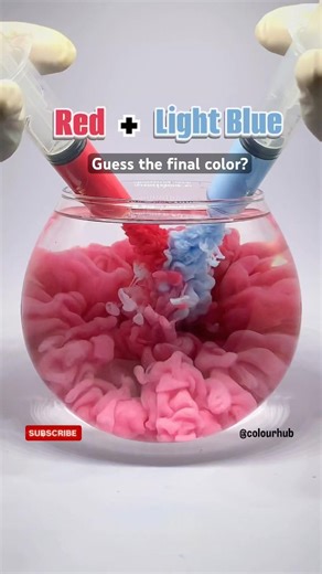 What does red and light blue make?😱 #paintmixing #asmr #colormixing