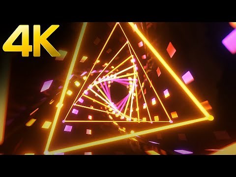 4K Abstract Fast moving Metallic color Triangle Black Screen Mind Relaxing Sci-fi Light Screensaver