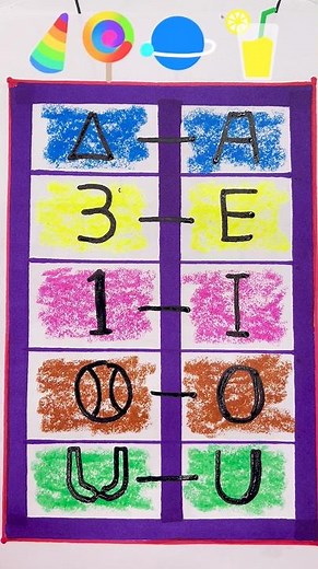 Learn the letters AEIOU #educations #art #kidseducatio #learningkids