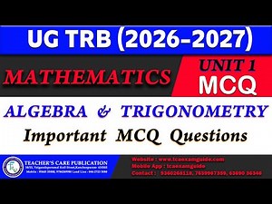 UG TRB 2026 (Mathematics : UNIT-1 ALGEBRA & TRIGONOMETRY MCQ)