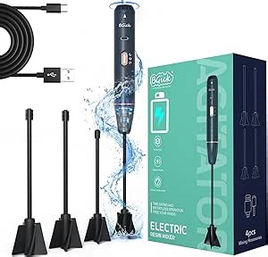 Upgraded Resin Mixer, Handheld Rechargeable Mixer with Minimizing Bubbles,Epoxy Resin Mixer for Resin, Silicone Mixing, Resin Molds, DIY Crafts (Included 4 pcs Paddles) (Blue)