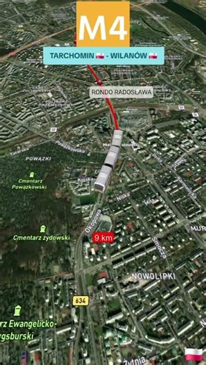 M4 metro, Warszawa 🇵🇱: TARCHOMIN - WILANÓW (Varsói 4-es metró tervezett nyomvonala)