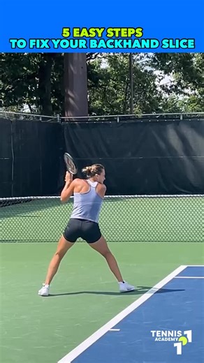 Here are 5 easy steps to fix your backhand slice. • ✅ Share with your tennis friends and thanks to follow us for more every day. • #tennis #tennistutorial #tennistraining #arynasabslenka #sabalenka #backhandslice #tennisdrill #5stepstofixyourbackhandslice | TennisAcademy101