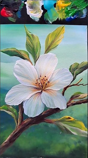 Pinceladas de una flor 🌼 #flowerpainting #floraart #painting