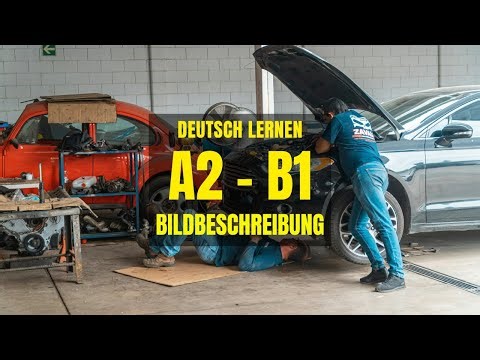 👉 Zwei Mechaniker reparieren ein Auto 🛠️🚗 #bildbeschreibung A2-B1 | Deutsch lernen mit Alltagsszenen