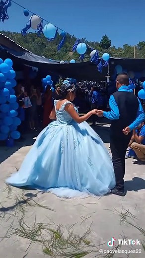 Quinceañera Celebration in Light Blue Ball Gown