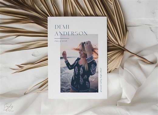 Modern Graduation Announcement, Editable Template, College Senior Graduation Invite, Evite - Etsy