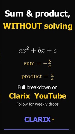 Sum & product of zeroes — no solving #class10maths #shorts