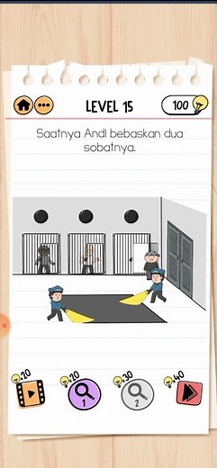 Saatnya Andi bebaskan dua sobatnya brain test 2 level 15