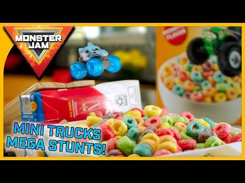 Monster Jam Minis! - BIG Stunts with MINI Monster Jam Toy Monster Trucks