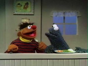 Ernie Teaches Table Manners with Cookie Monster