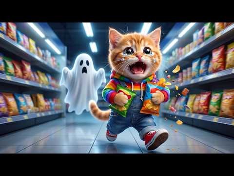 👻🐱 Ginger Kitten Meets a Ghost at Convenience Store....Mama Cat Solves It! 🐱❤️